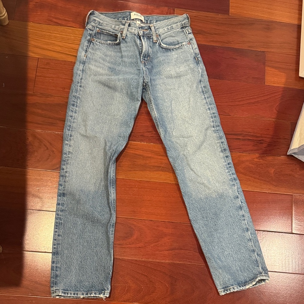Agolde Light Blue Straight Jeans